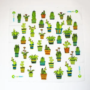 A wide shot photo of the Cactus bandana laid out flat