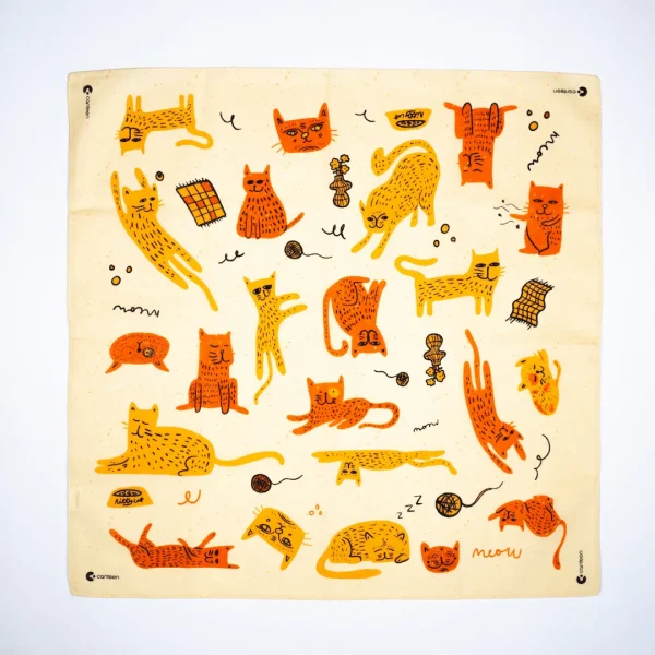 A photo of the Cat bandana laid out flat