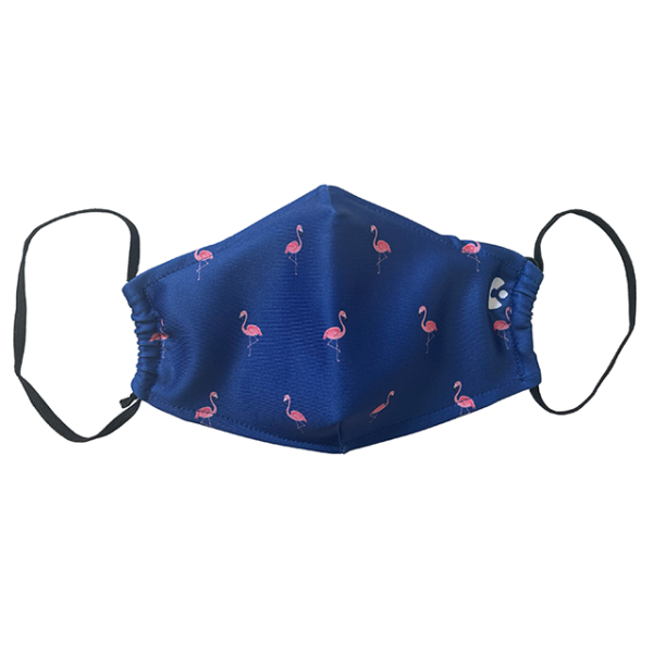 A font view of the flamingo face mask