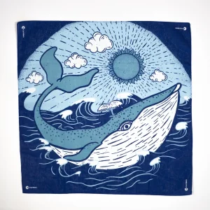 A wide shot photo of the Ocean bandanna laid out flat