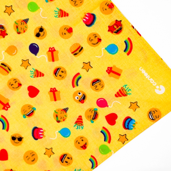 A close up photo of the party colourful bandana