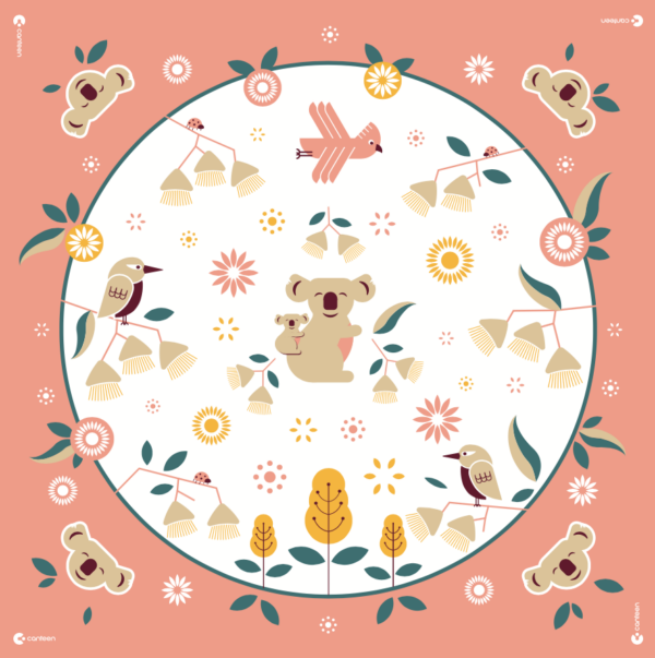 A graphic representation of the cute koala bandana